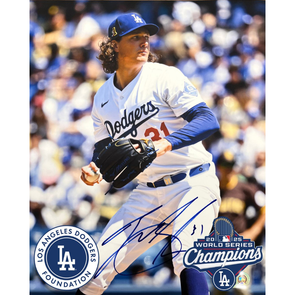 2026 Tyler Glasnow Autographed and MLB Authenticated Photo - 8x10 