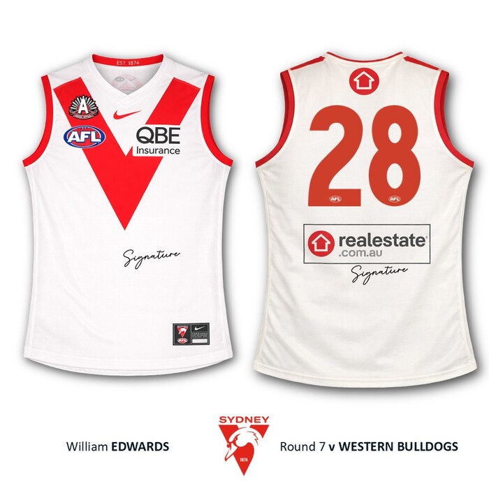 William Edwards #28 Sydney Swans 2026 ANZAC Appeal Round *Player-Issue* Guernsey