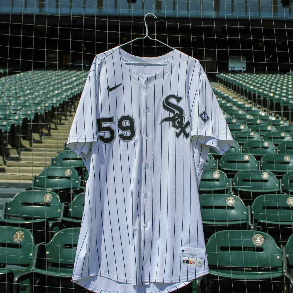 VERTEX LONDON Pinstripe JerseyサイズM Sean Burke Game-Used White Pinstripe Jersey - 3/27/2025 - Size 48
