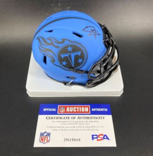 NFL - Titans Elic Ayomanor Signed Rave Mini Helmet