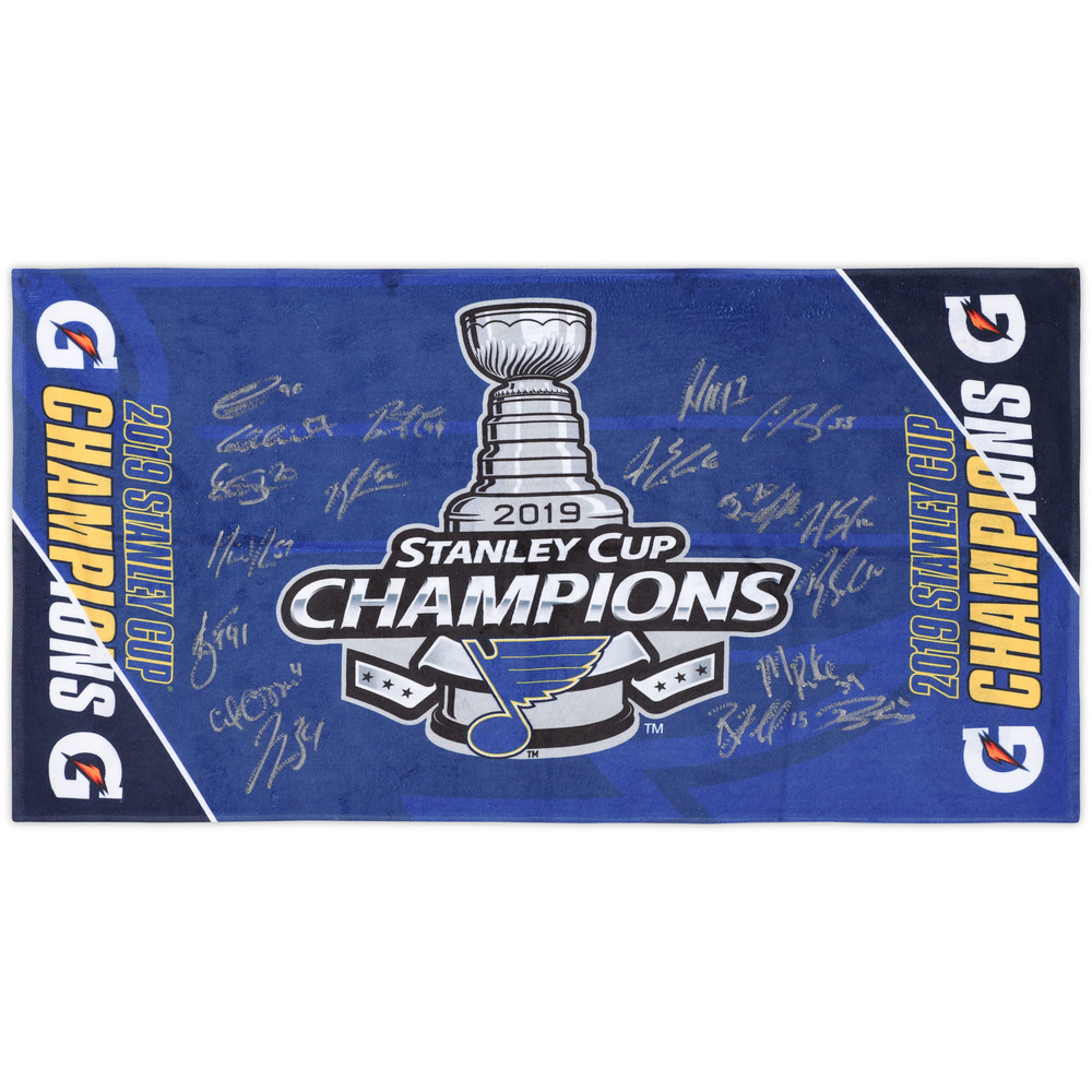 St. Louis Blues 2019 Stanley Cup Champions Autographed Team-Issued Towel with Multiple Signatures