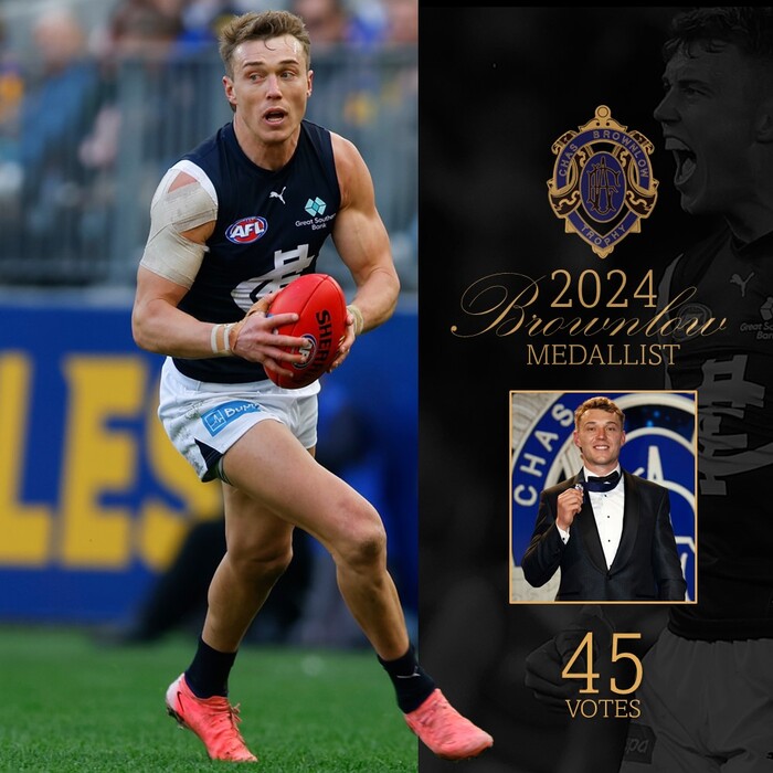 Patrick Cripps 2024 Brownlow Medallist Signed Match Worn Boots