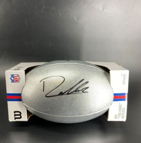 NFL - Steelers Drew Allar Signed Silver Composite Football