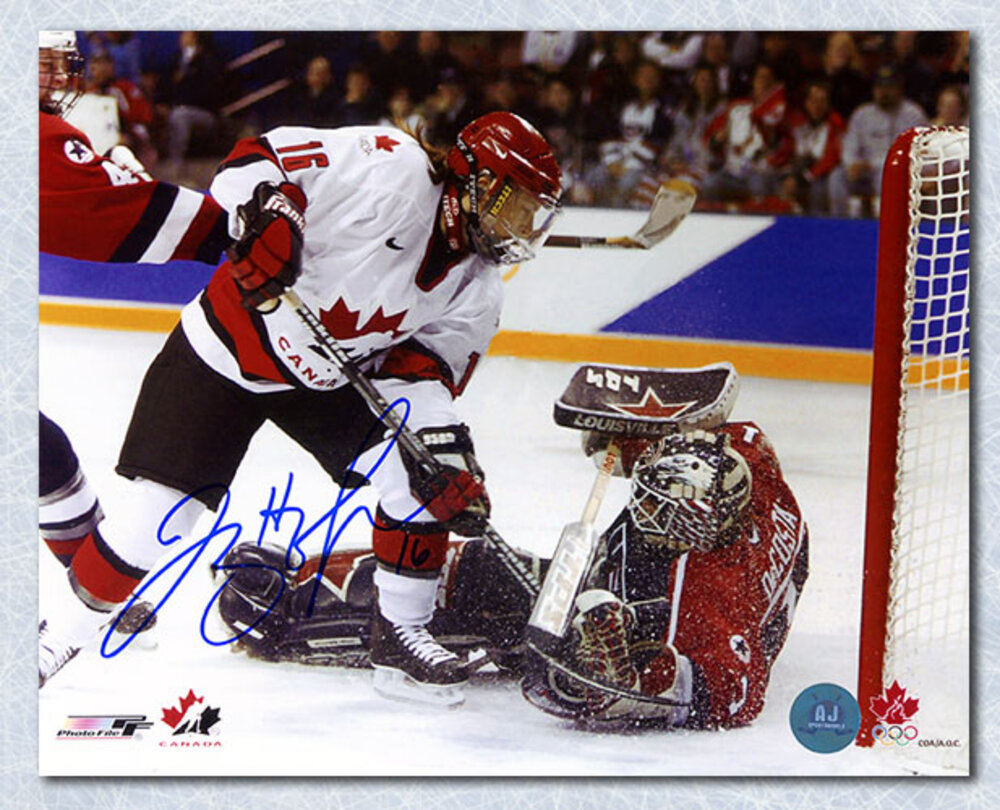 Jayna Hefford Team Canada Autographed 2002 Olympic Hockey Golden Goal 8x10 Photo NHL Auctions