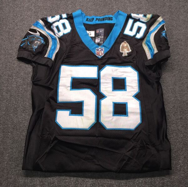 STS - Panthers Thomas Davis Game Used Jersey Size 52 w/ Man of the Year ...