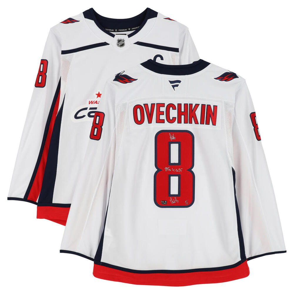 Alex Ovechkin Washington Capitals Autographed White Fanatics Premium Jersey with 