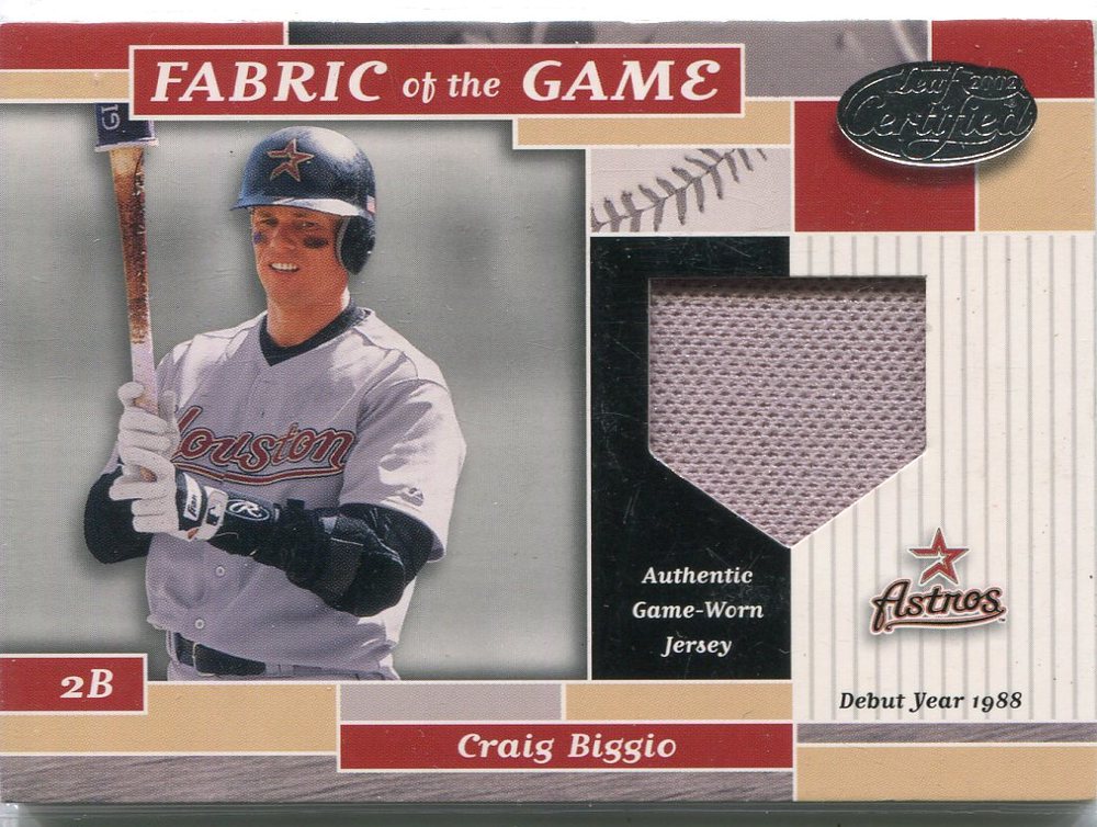 2002 Leaf Certified Fabric of the Game Craig Biggio jersey 60/88