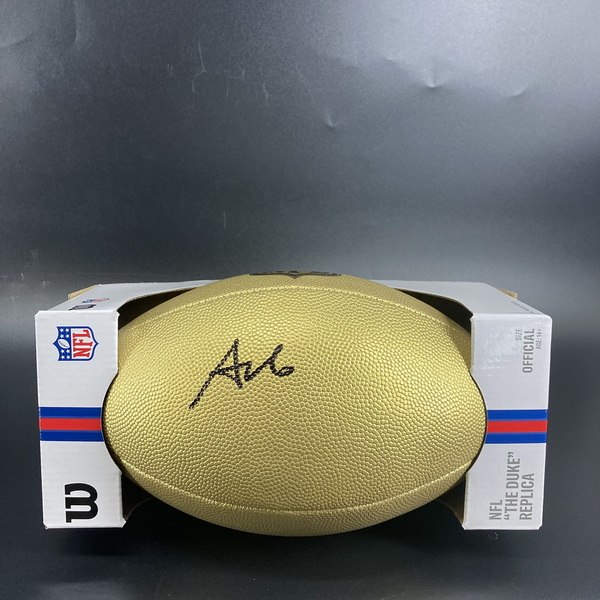 NFL - Panthers Tetairoa McMillan Signed Gold Composite Football