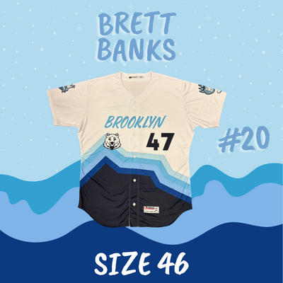 #20 Brett Banks Game Used Polar Bear Jersey (Size 46)