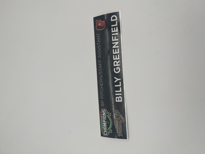 Photo of 2024 Locker Tag Billy Greenfield BP Pitchers/Staff Assistant