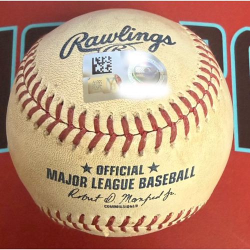 Photo of George Lombard Jr. Game Used Baseball - 2 Run Single in 1st Inning vs. Eduardo Rodriguez - NYY @ ARI 9/18/26 