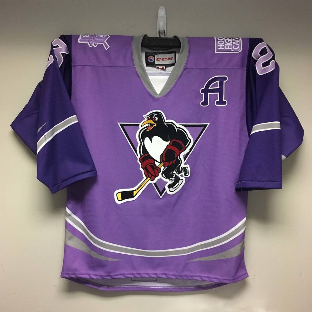 AHL Authentic WilkesBarre/ Scranton Penguins Hockey Fights Cancer