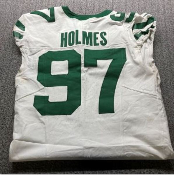 London Games - Jets Jalyn Holmes Game Used Jersey (10/06/24) Size 44 wit...