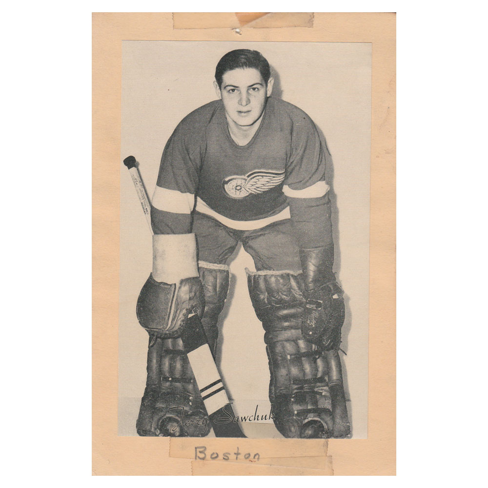 Terry Sawchuk Detroit Red Wings Beehive Photo Rare NHL Auctions