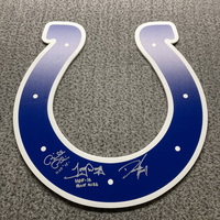 HOF - Colts Fat Head Foam Core Cut Out Signed by Dwight Freeney, Bill Po...