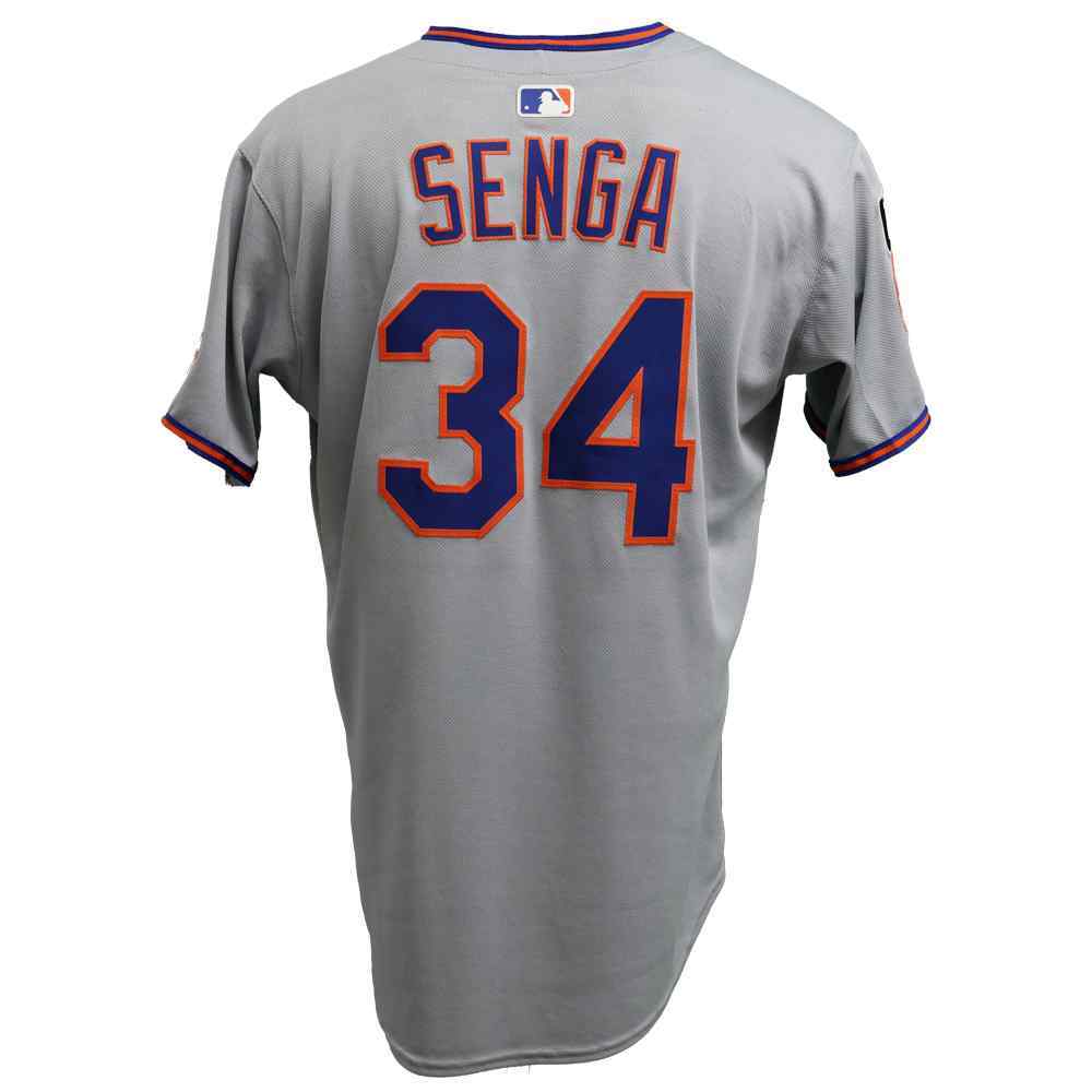 野球　ユニフォーム Mets Senga 34 ジャージ Mサイズ Kodai Senga #34 - Game-Used Road Grey Jersey - Mets vs