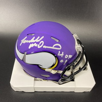 HOF - Vikings Randall McDaniel Signed Mini Helmet with "HOF 09&quot...