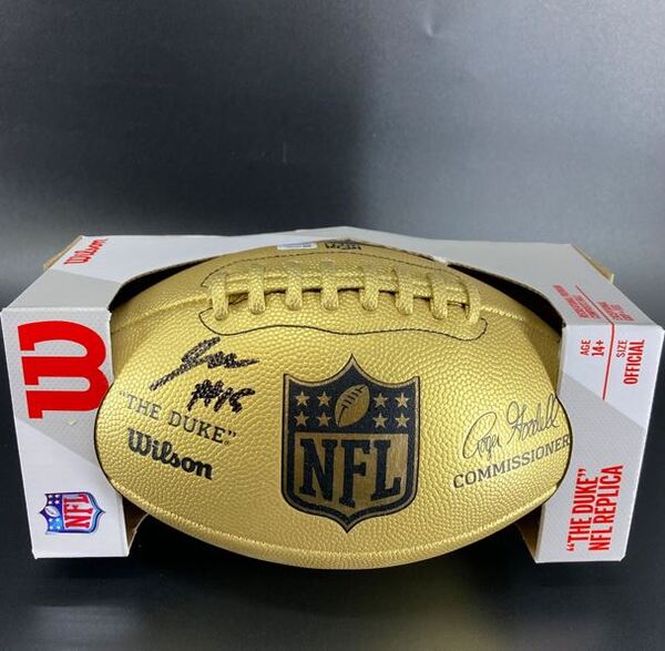 NFL - Buccaneers Jalen McMillan Signed Gold Composite Football