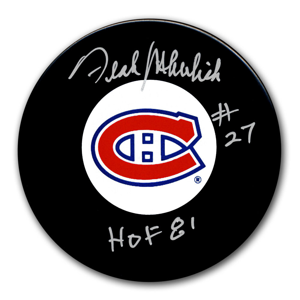 Frank Mahovlich Autographed Montreal Canadiens Hockey Puck - HOF 1981