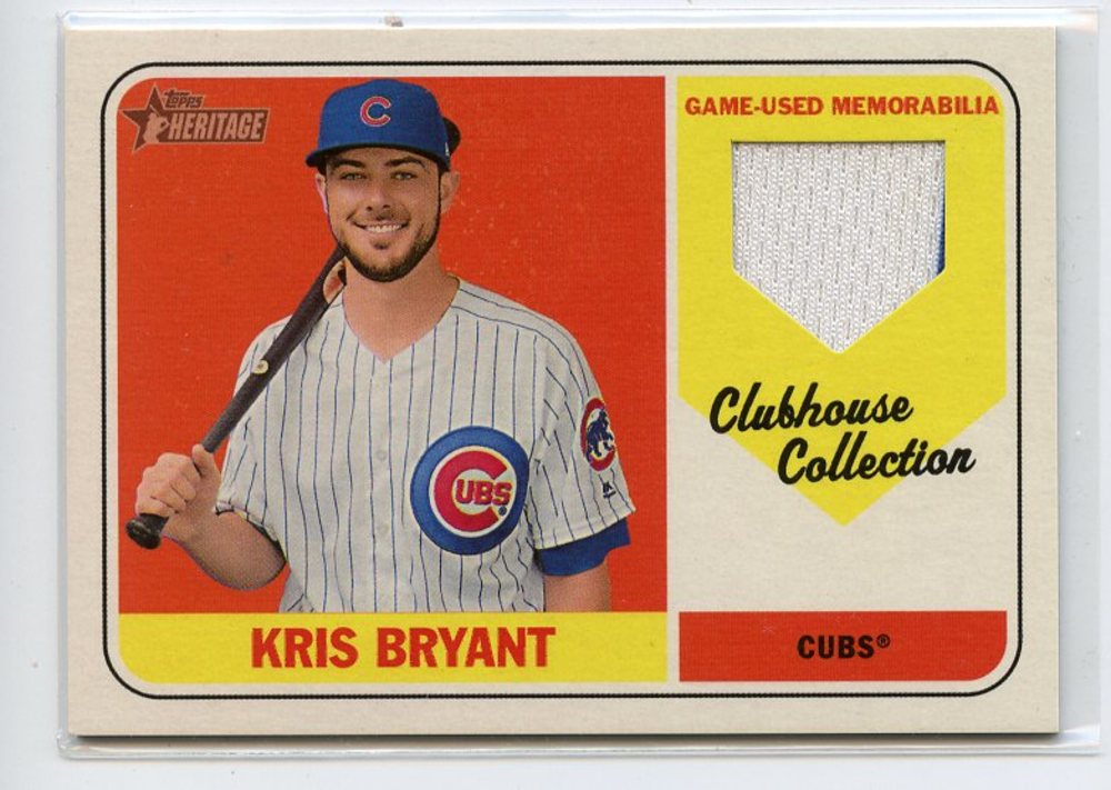 2018 Topps Heritage Clubhouse Collection Relics #CCRKB Kris Bryant HN