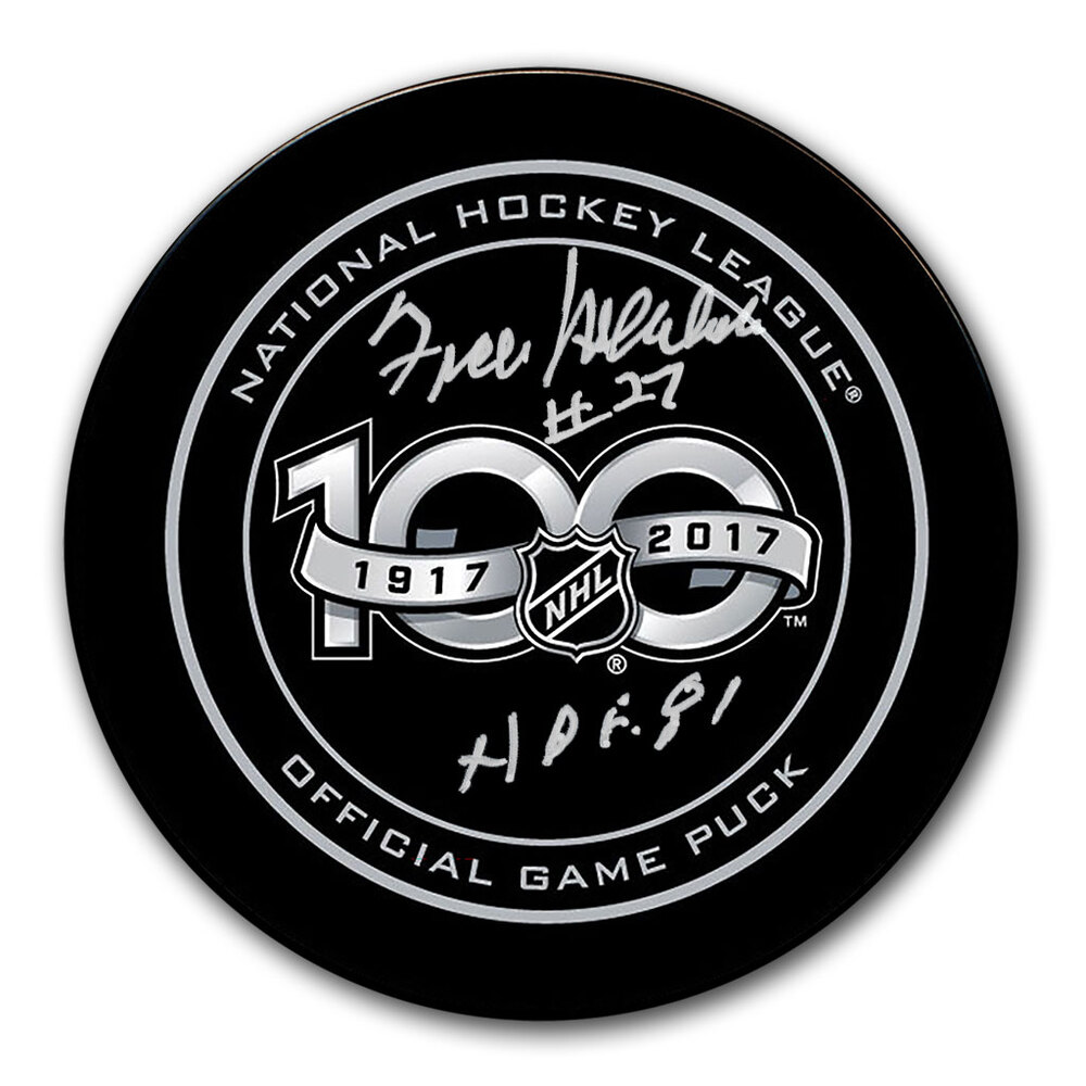 Frank Mahovlich Autographed NHL 100 Official Game Puck - HOF 1981