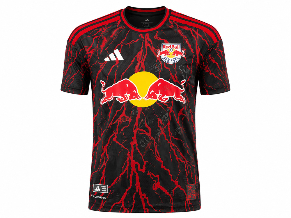 Red Bull NY Autographed Jersey - Signed by 10 Players