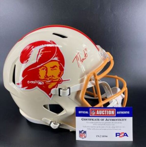 NFL - Buccaneers Ted Hurst Signed Replica Retro Helmet