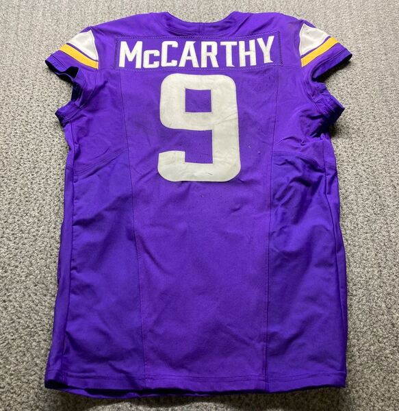 STS - Vikings JJ McCarthy Game Worn Jersey (11/09/2025) Size 42 With Cap...