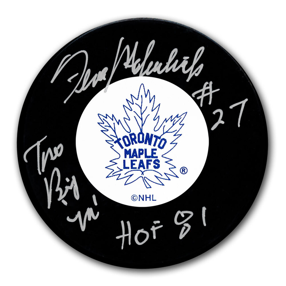 Frank Mahovlich Autographed Toronto Maple Leafs Hockey Puck - HOF 1981