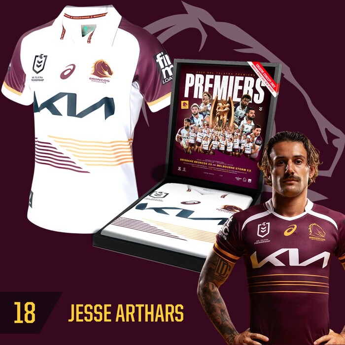 Photo of Jesse Arthars #18 Brisbane Broncos 2025 Player-Issue Grand Final Jersey