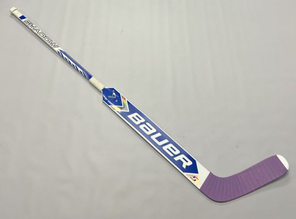 Ukko-Pekka Luukkonen 2025 Buffalo Sabres Hockey Fights Cancer Night Warm Up Used Stick