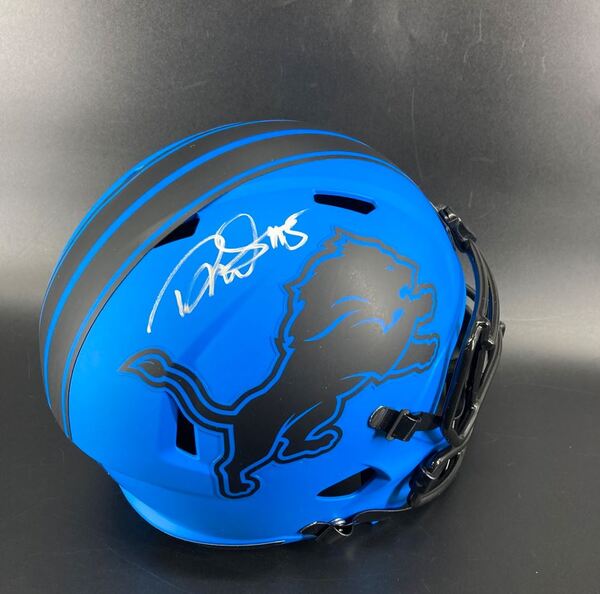 Lions - David Montgomery Signed Replica Rave Helmet