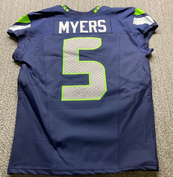 STS - Seahawks Jason Myers Signed Game Issued Jersey