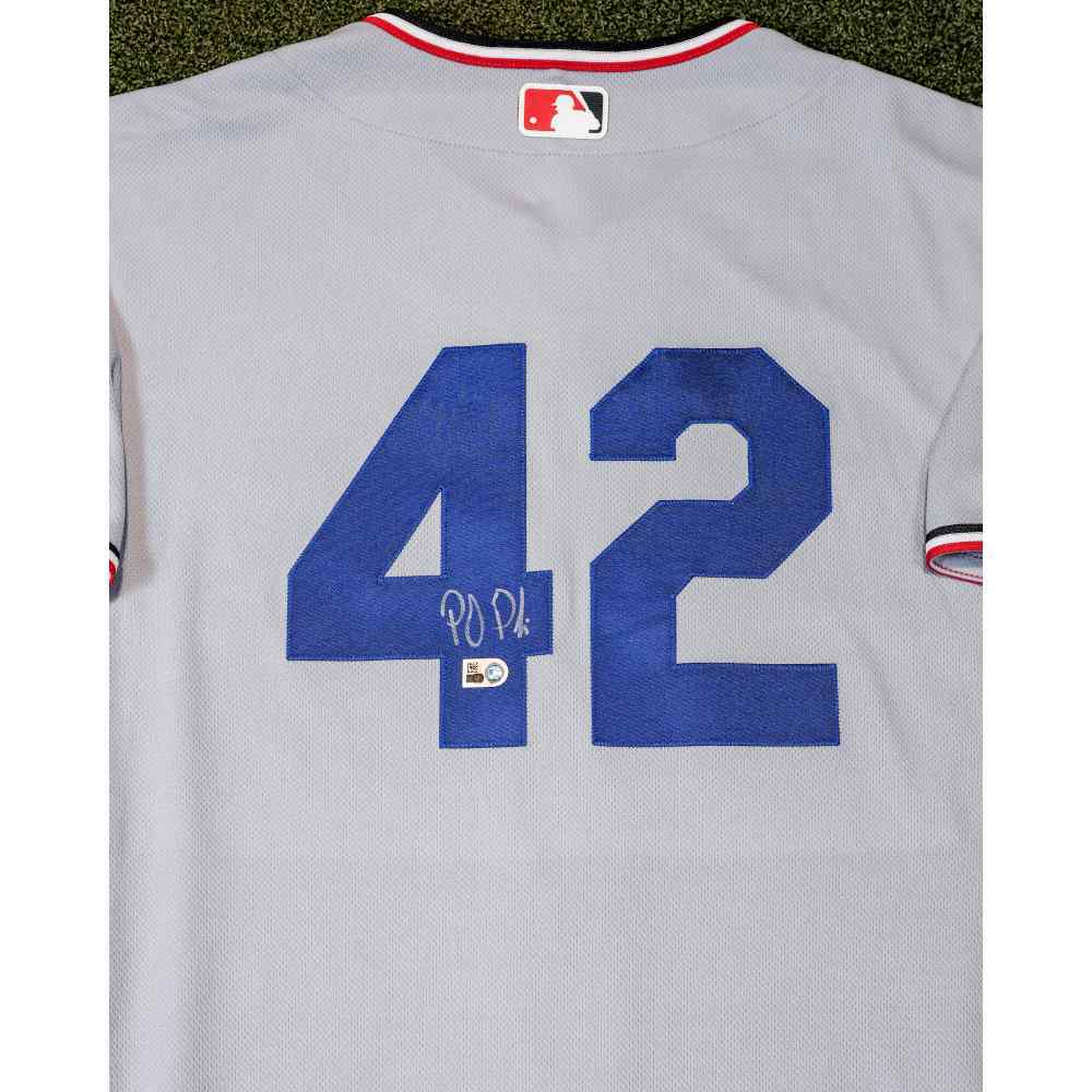 PJ Poulin Game-Used and Autographed Jackie Robinson Day Jersey