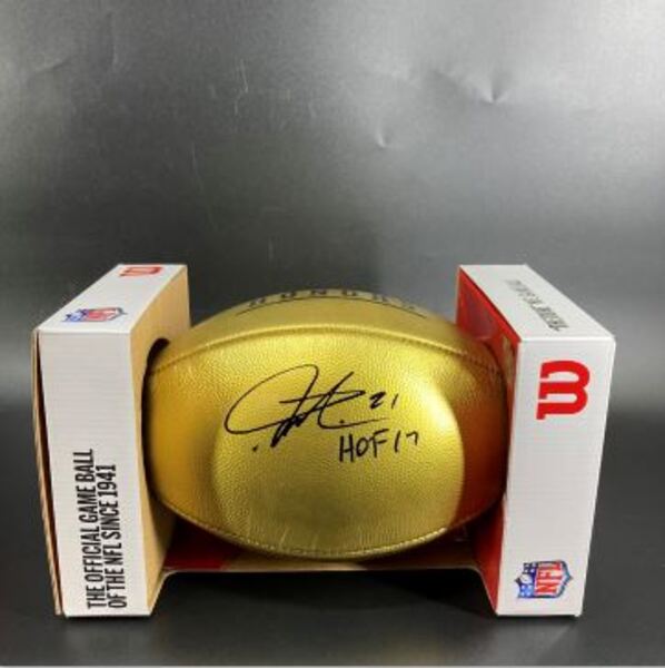HOF - Chargers LaDainian Tomlinson Signed Gold Honors Football
