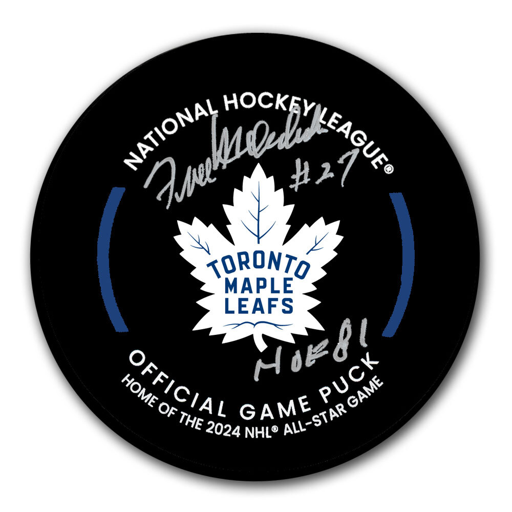 Frank Mahovlich Autographed Toronto Maple Leafs Official Game Puck - HOF 1981