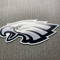 HOF - Eagles Fat Head Foam Core Cut Out Signed by Dick Vermeil (Edges Ma...