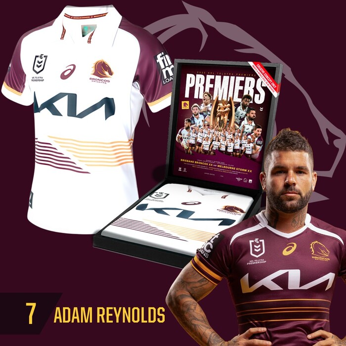 Photo of Adam Reynolds #7 Brisbane Broncos 2025 Player-Issue Grand Final Jersey