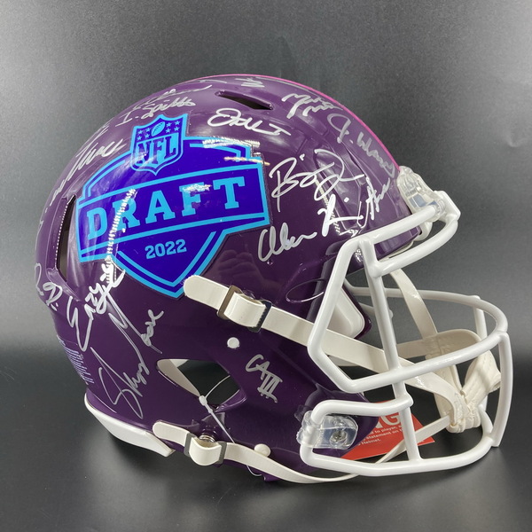 NFL Draft 2022 Helmet - Signed by more than 30 players including Travon ...