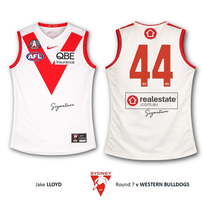 Jake Lloyd #44 Sydney Swans 2026 ANZAC Appeal Round Match-Worn Guernsey
