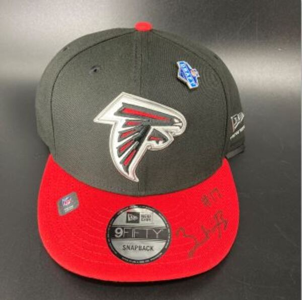 NFL - Falcons Zachariah Branch Signed Hat With 2026 Draft Pin