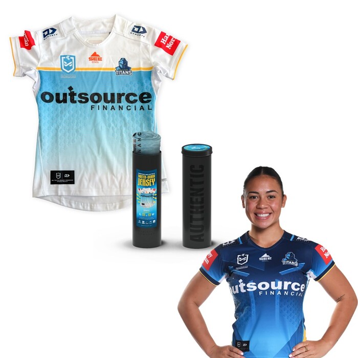 Photo of Sienna Lofipo #8 2025 Gold Coast Titans Assistance Dogs Australia Match-Worn Jersey