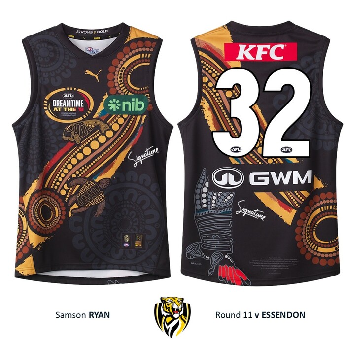 Photo of Samson Ryan #32 Richmond 2026 Dreamtime Guernsey