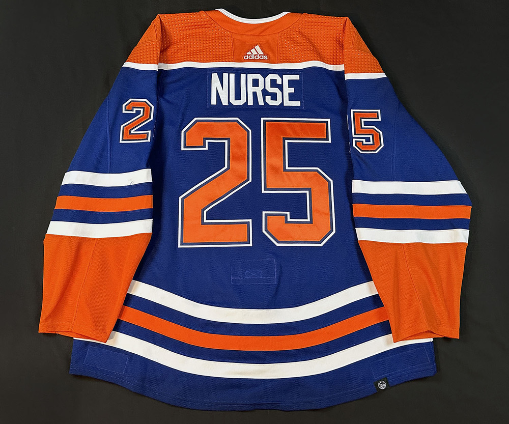 Darnell Nurse #25 - 2022-23 Edmonton Oilers Game-Worn Royal Blue Set #4 ...