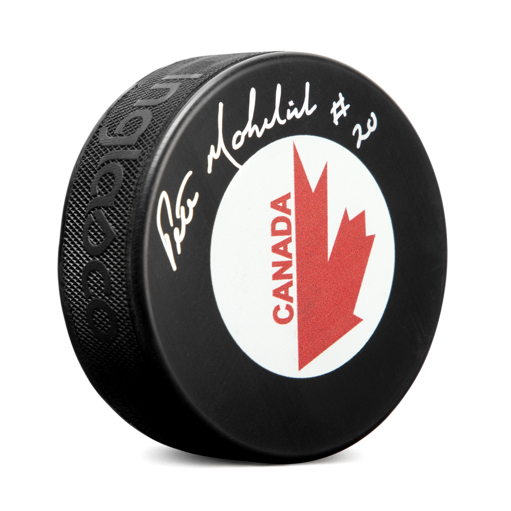 Pete Mahovlich Team Canada Autographed Canada Cup Hockey Puck