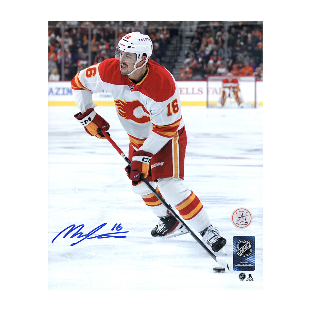 Morgan Frost Signed Calgary Flames Game Action 8x10 Photo
