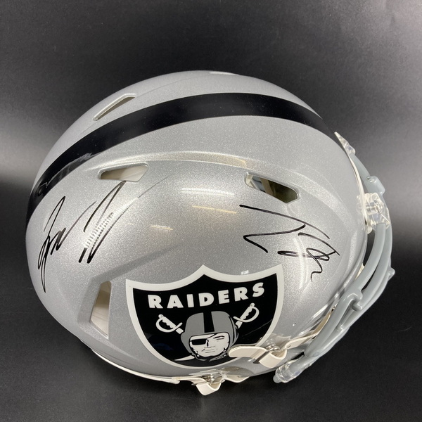 NFL - Raiders Tyree Wilson And Tre Tucker Signed Authentic Speed Helmet