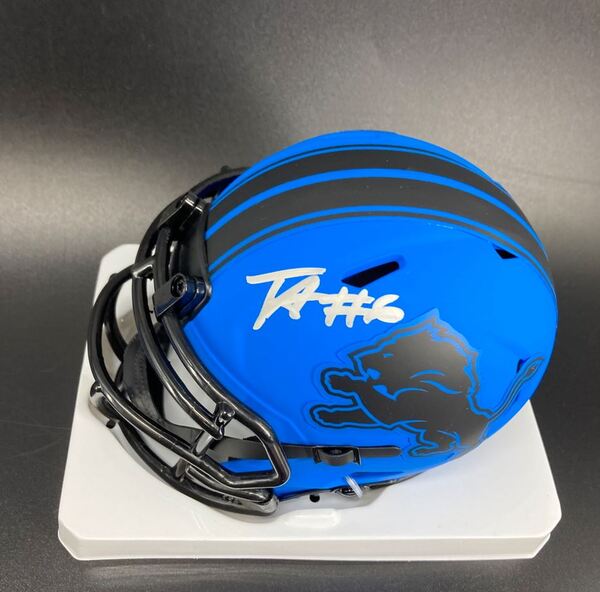 Lions - Terrion Arnold Signed Rave Mini Helmet
