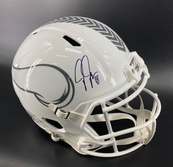 NFL - Vikings Justin Jefferson Signed STS Replica Speed Helmet