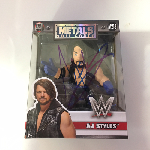AJ Styles SIGNED WWE Metals Diecast Figure